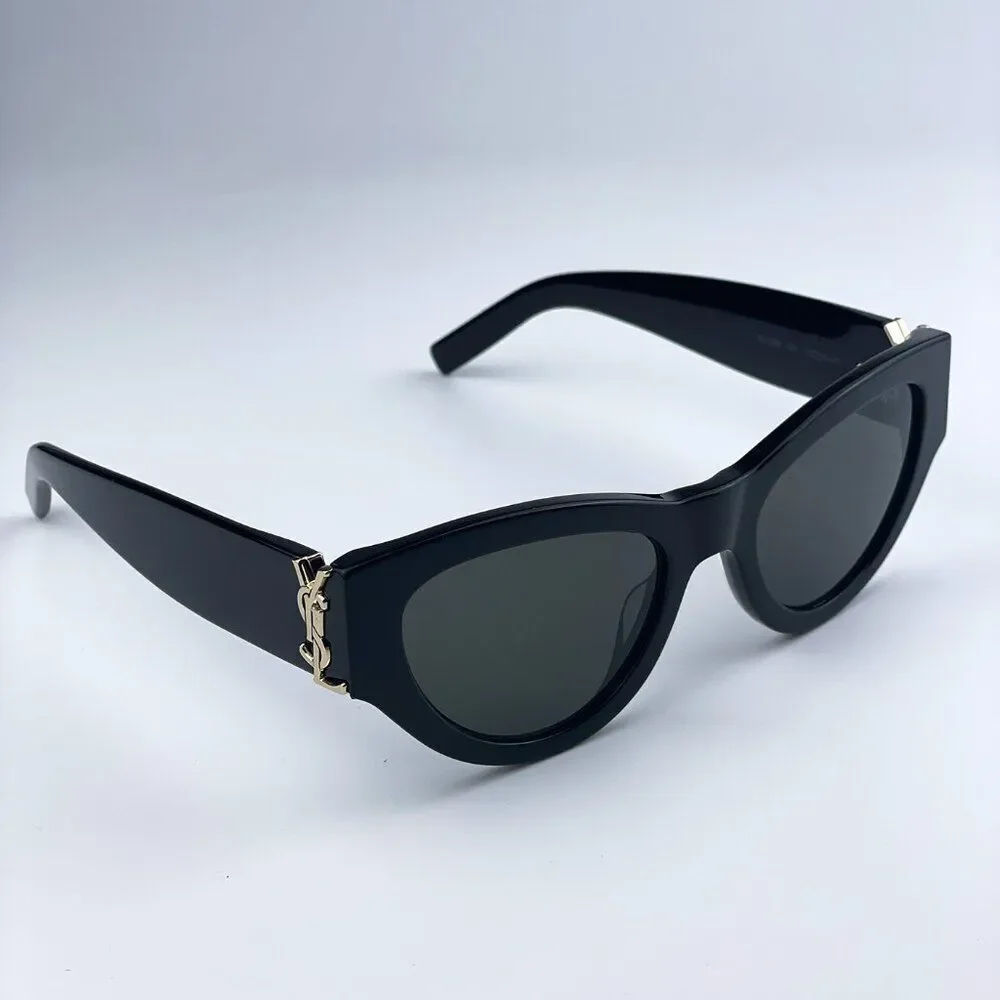 NEW Saint Laurent SLM94 001 Black Grey Cat Eye Women Sunglasses - Picture 11 of 17